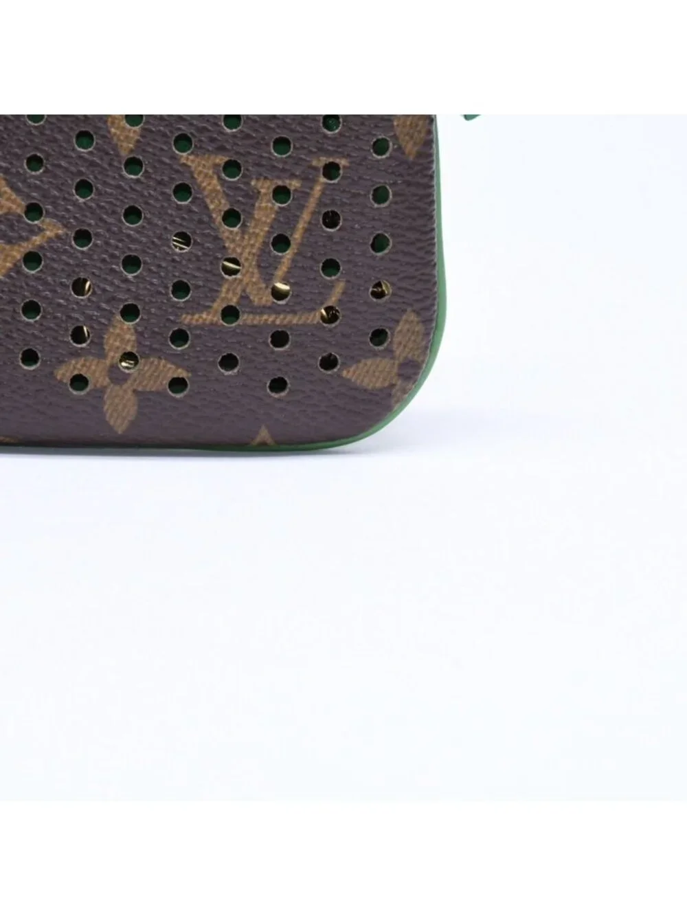Louis Vuitton Perfo Pochette Cles Coin Purse Monogram Brown Green